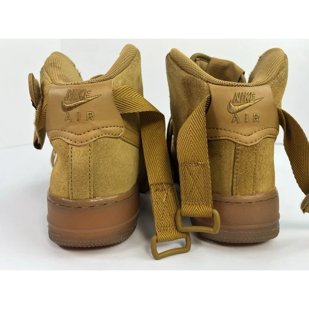 Nike Air Force 1 High LV8 Shoes Youth Size 6.5Y Wheat Tan Suede Gum CK0262-700
